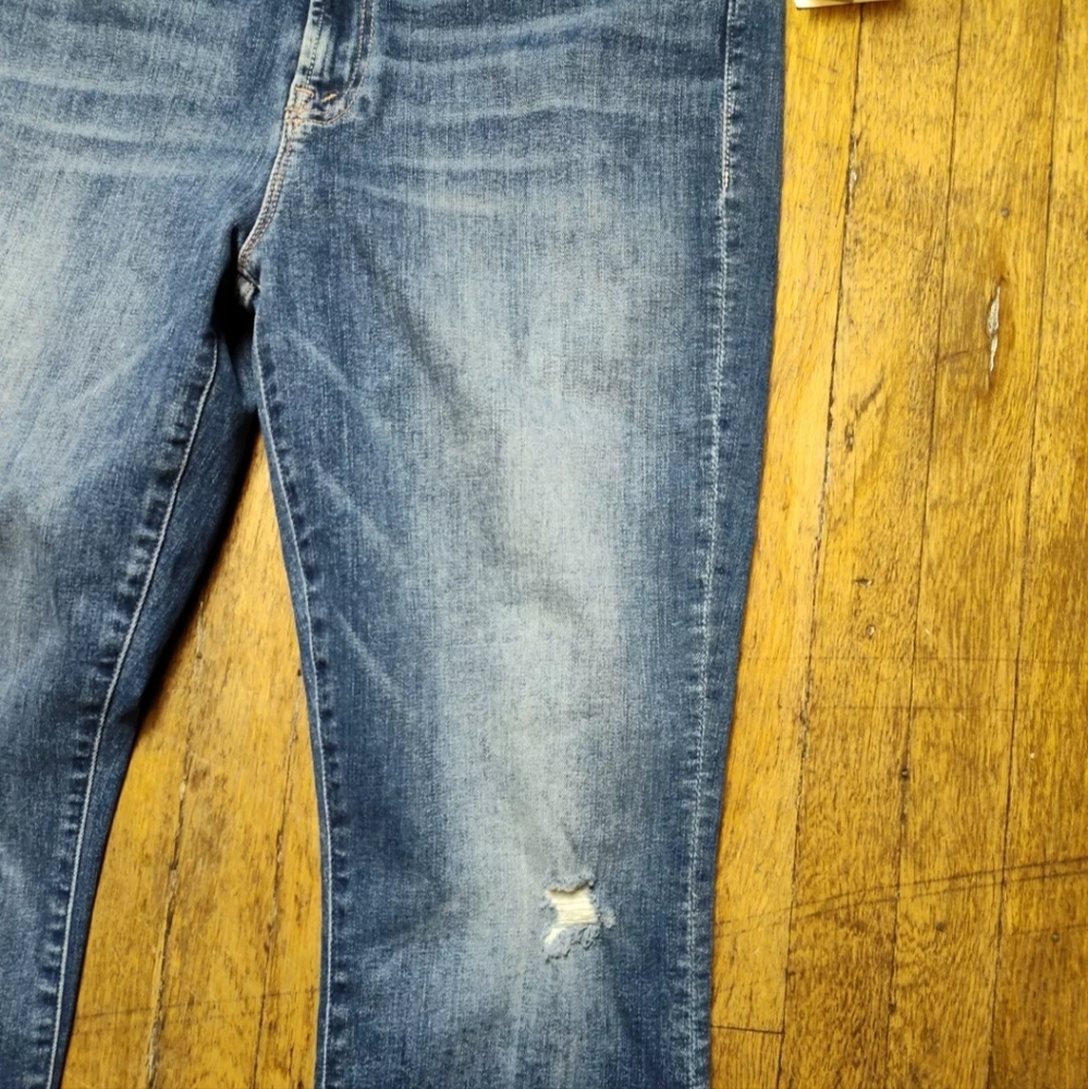 Mother Blue Denim Jeans NWT Medium Wash The Insider Crop Step Chew Women's 33 - Picture 7 of 16